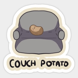 Cute Couch Potato Enjoys Binge Watching Time Sticker